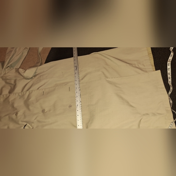 London Fog /VINTAGE  dbl breasted trench coat / khaki / 18 reg - Picture 13 of 16